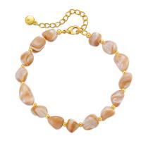South Sea Shell Bracelets Brass with Shell Pearl with 2.36inch extender chain fashion jewelry & for woman nickel lead & cadmium free Length Approx 6.3 Inch Sold By PC