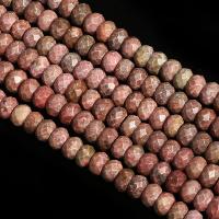 Rhodonite Beads, Runde, du kan DIY & facetteret, 5.50x8.50mm, Solgt Per Ca. 38 cm Strand