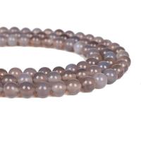 Natural Grey Agate Beads Round DIY grey Sold By Strand