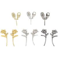 Brass Stick Pin plated DIY & micro pave cubic zirconia nickel lead & cadmium free Sold By PC
