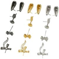 Brass Stick Pin plated DIY & micro pave cubic zirconia nickel lead & cadmium free Sold By PC