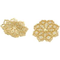 Brass Stick Pin Flower plated DIY & micro pave cubic zirconia nickel lead & cadmium free 30mm Sold By PC