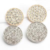 Zinc Alloy Shank Button Round plated DIY & with rhinestone nickel lead & cadmium free Sold By PC