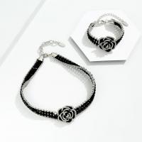 Crystal Jewelry Sets Zinc Alloy with Crystal Rose platinum color plated & for woman Sold By PC