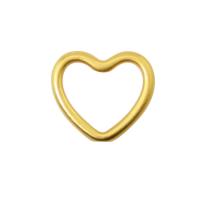 Contas de coração de liga de zinco, cromado de cor dourada, DIY, 11x12.50x2.80mm, Buraco:Aprox 9.5x6mm, vendido por PC