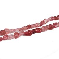 Grânulos de quartzo natural jóias, Morango Quartz, DIY, rosa, 5x8mm, Aprox 55PCs/Strand, vendido para Aprox 40 cm Strand