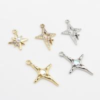 Zinc Alloy Star Pendant with Cubic Zirconia & Plastic Pearl plated Unisex & hollow nickel lead & cadmium free Approx Sold By Bag