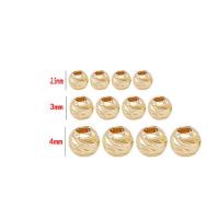 Brass Jewelry Beads Round 14K gold plated DIY nickel lead & cadmium free Approx Sold By Bag