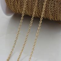 Латунная цепочка с овальными звеньями, Латунь, плакирован золотом, DIY, Золотой, не содержит никель, свинец, 2mm, продается м