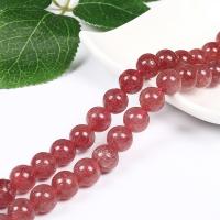 Natural Quartz Jewelry Beads Strawberry Quartz Round DIY pink 10mm Sold Per Approx 38 cm Strand
