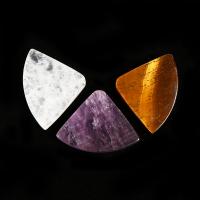 Grânulos de gemstone jóias, Pedra natural, leque, DIY & materiais diferentes para a escolha, Mais cores pare escolha, 40x30mm, vendido por PC