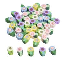 Polymer Clay Beads Flower stoving varnish DIY 10mm Approx Sold By Bag