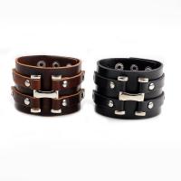 Cowhide Bracelet with Zinc Alloy punk style & for man Sold By PC