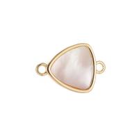 Natural White Shell Pendants Brass with White Shell 14K gold plated DIY nickel lead & cadmium free Sold By PC