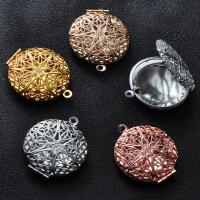 Brass Locket Pendants, Round, hollow, more colors for choice, nickel, lead & cadmium free, 28x32mm, Sold By PC