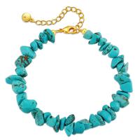 Fashion Turquoise Bracelets Brass with turquoise with 2.36inch extender chain fashion jewelry & for woman nickel lead & cadmium free Length Approx 6.49 Inch Sold By PC