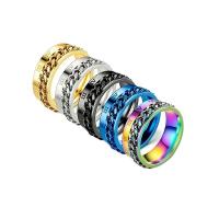 Titanium Steel Finger Ring Donut Vacuum Ion Plating fashion jewelry & Unisex US Ring Sold By PC