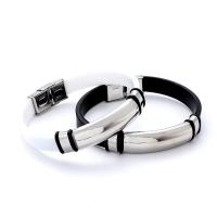 Silicone Bracelets Titanium Steel with Silicone polished Unisex Length Approx 8.26 Inch Sold By PC