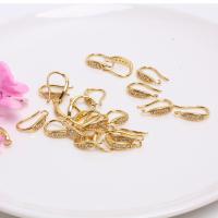 Brass Hoop Earring Components plated DIY & micro pave cubic zirconia 15mm Sold By PC