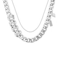 Zinek svetr řetěz náhrdelník, s 2.36inch extender řetězce, barva stříbrná á, módní šperky & pro ženy & s drahokamu, nikl, olovo a kadmium zdarma, Délka Cca 16.93 inch, Prodáno By PC