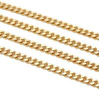 Mosiądz Twist łańcucha owalne, 14K złota chromowana, DIY, bez zawartości niklu, ołowiu i kadmu, 7mm, sprzedane przez m