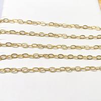 Mosaz náhrdelník řetěz, 14K pozlacené, DIY, nikl, olovo a kadmium zdarma, 5x7.50mm, Prodáno By m