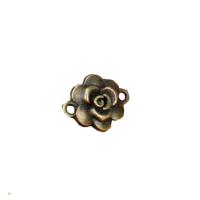 Conector de liga de zinco de flor, Rose, banho de cor bronze antigo, DIY, níquel, chumbo e cádmio livre, 19x14mm, vendido por PC