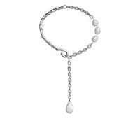 Collar de perlas de plástico, aleación de zinc, con Perlas plásticas, Joyería & para mujer, libre de níquel, plomo & cadmio, longitud aproximado 17.32 Inch, Vendido por UD
