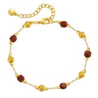 Natural Goldstone Bracelet Brass with Goldstone with 2.36inch extender chain gold color plated fashion jewelry & for woman nickel lead & cadmium free Length Approx 6.69 Inch Sold By PC
