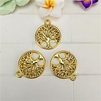 Zinc Alloy Hollow Pendants Tree gold color plated DIY nickel lead & cadmium free 20mm Sold By PC
