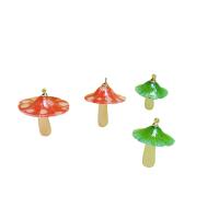 Resin Pendant with Brass mushroom gold color plated DIY Sold By PC