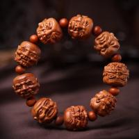 Wood Bracelets Peach Wood Carved fashion jewelry & Unisex brown 200mm Sold By PC
