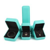 Jewelry Gift Box PU Leather with Velveteen dustproof green Sold By PC