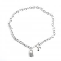 Titanium Steel Necklace Lock for woman original color Length Approx 15.74 Inch Sold By Lot