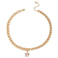 Collar de Aleación de Zinc, con 5.5cm extender cadena, chapado en color dorado, Joyería & para mujer, dorado, longitud 42 cm, Vendido por UD