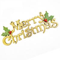 Plastic Christmas Door Hanger Alphabet Letter machine polished Christmas jewelry golden Sold By PC