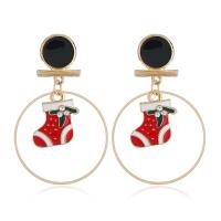 Christmas Earrings Zinc Alloy Christmas Design & fashion jewelry & for woman nickel lead & cadmium free 47*30mm 45*30mm Sold By Pair