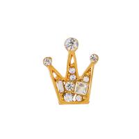 Cubic Zirconia Brooch Zinc Alloy Crown plated fashion jewelry & micro pave cubic zirconia & for woman 22mm Sold By PC