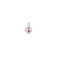 925 Sterling Silver European Pendant with Cubic Zirconia Heart Unisex & hollow Sold By PC