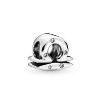 925 Sterling Sølv European Perler, med Cubic Zirconia, stjernebillede smykker & du kan DIY, flere farver til valg, 12x8mm, Solgt af PC