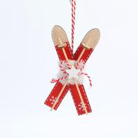 Wood Christmas Tree Decoration Letter X Christmas jewelry red Sold By PC