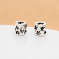 925 Sterling Sølv Mellemled Perler, du kan DIY & forskellige stilarter for valg & hule, sølv, 5.90x5.80mm, Hole:Ca. 2.9mm, Solgt af PC