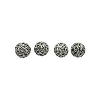 925 Sterling Sølv Mellemled Perler, Runde, du kan DIY & forskellige stilarter for valg & hule, sølv, Hole:Ca. 1mm, Solgt af PC