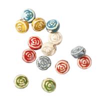 Nyomtatás Porcelán gyöngyök, Rózsa, DIY, több színt a választás, 17x10mm, Lyuk:Kb 3mm, 10PC-k/Bag, Által értékesített Bag