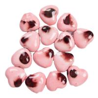 Udskrivning af porcelæn perler, Heart, du kan DIY, flere farver til valg, 27x25mm, Hole:Ca. 3mm, 5pc'er/Bag, Solgt af Bag
