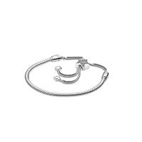 European Bracelet Chain, 925 sterling zilver, met Cubic Zirconia, verschillende stijlen voor de keuze & voor vrouw, meer kleuren voor de keuze, Lengte Ca 7.5 inch, Verkocht door PC