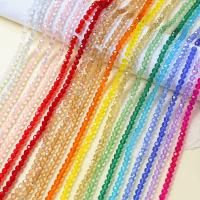 Kristall-Perlen, Kristall, rund, DIY & facettierte, mehrere Farben vorhanden, 6mm, ca. 100PCs/Strang, verkauft von Strang