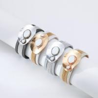 PU Leather Cord Bracelets with Clear Quartz & Brass vintage & for woman 20mm Length Approx 7.48 Inch Sold By PC