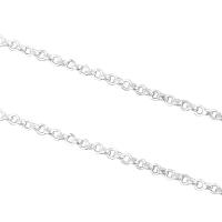 925 Srebro bransoletka Chain, Platerowane platyną, oryginalny kolor, 2.50mm, sprzedane przez m
