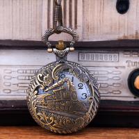 Pocket Watch Zinc Alloy Chinese watch movement waterproofless & Unisex antique brass color plated Approx 16.92 Inch Sold By Lot